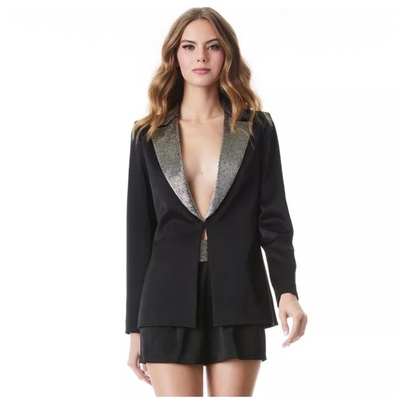 ALICE + OLIVIA Eve Embellished Norch Collar Blazer - Picture 7 of 11